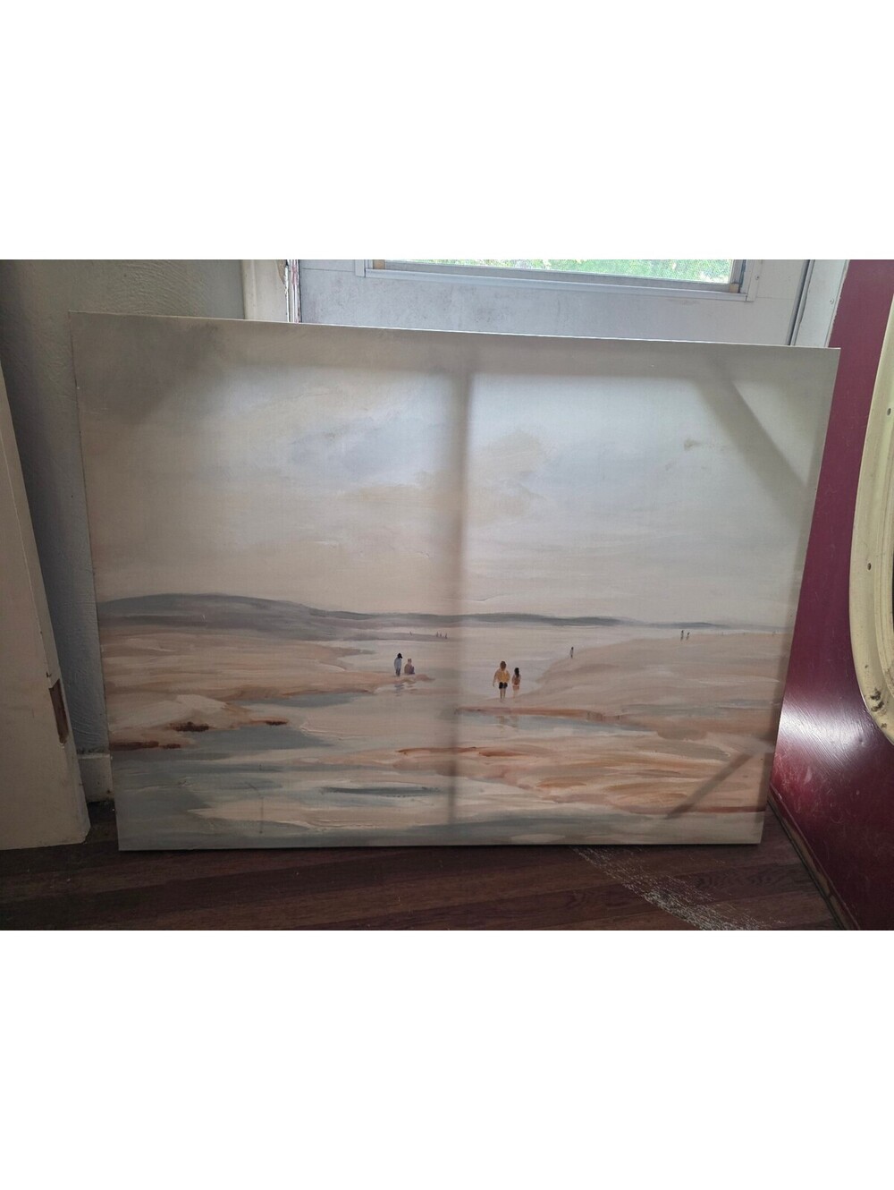 Large Vintage Seascape Oil Painting on Canvas